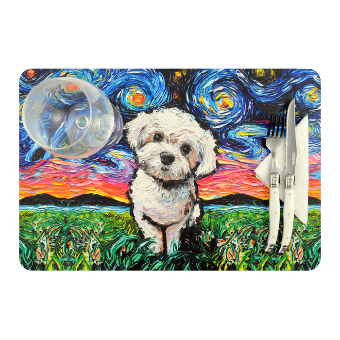 individual mesa mouse pad perro maltes van gogh arte pintura 