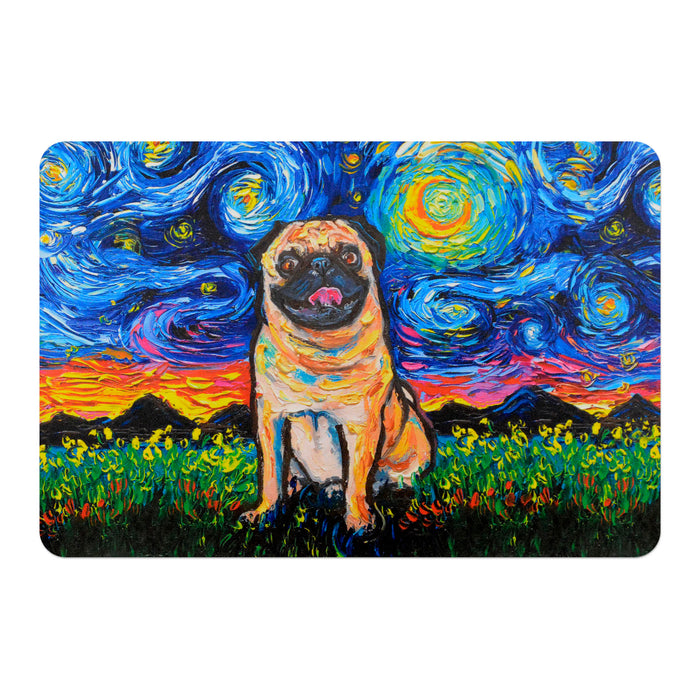 individual mesa mouse pad perro pug van gogh arte pintura 