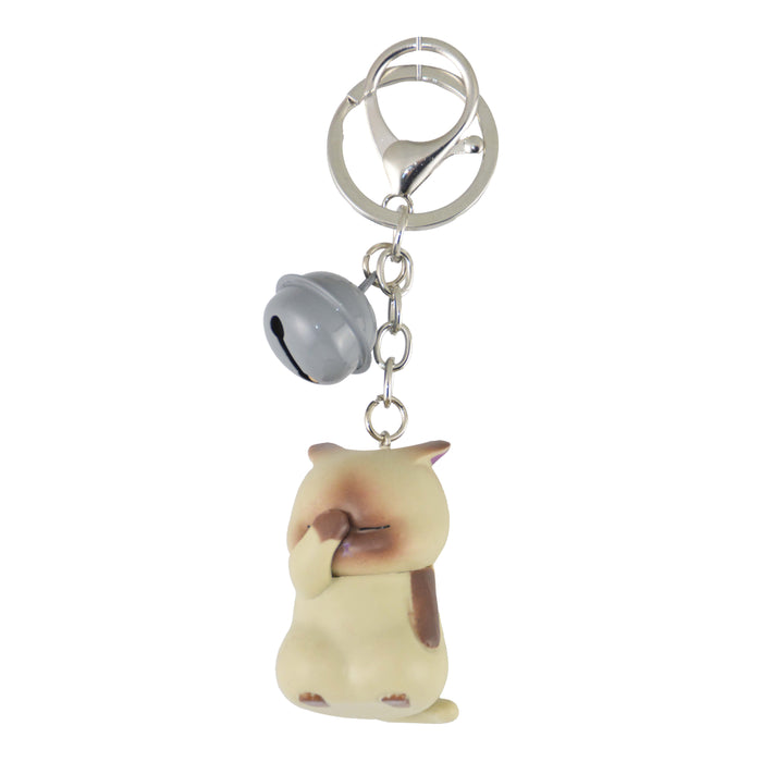 llavero gato beige cascabel gordo parado 4046-3