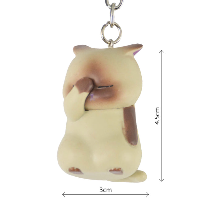 llavero gato beige cascabel gordo parado 4046-3