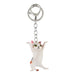  llavero gato blanco manchado parado 4047-5