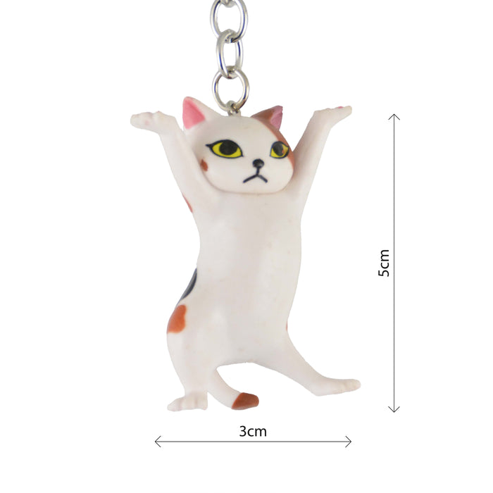  llavero gato blanco manchado parado 4047-5