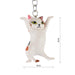  llavero gato blanco manchado parado 4047-5
