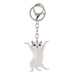 llavero gato blanco parado 4047-3