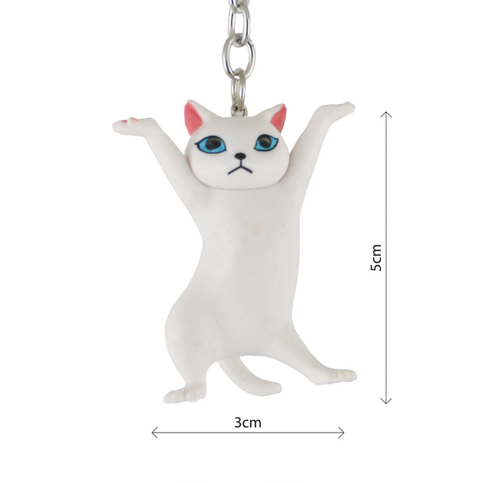 llavero gato blanco parado 4047-3