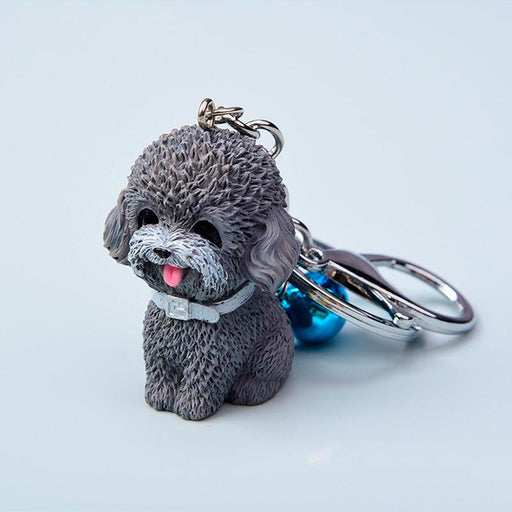 llavero perro cascabel poodle gris 3948-5