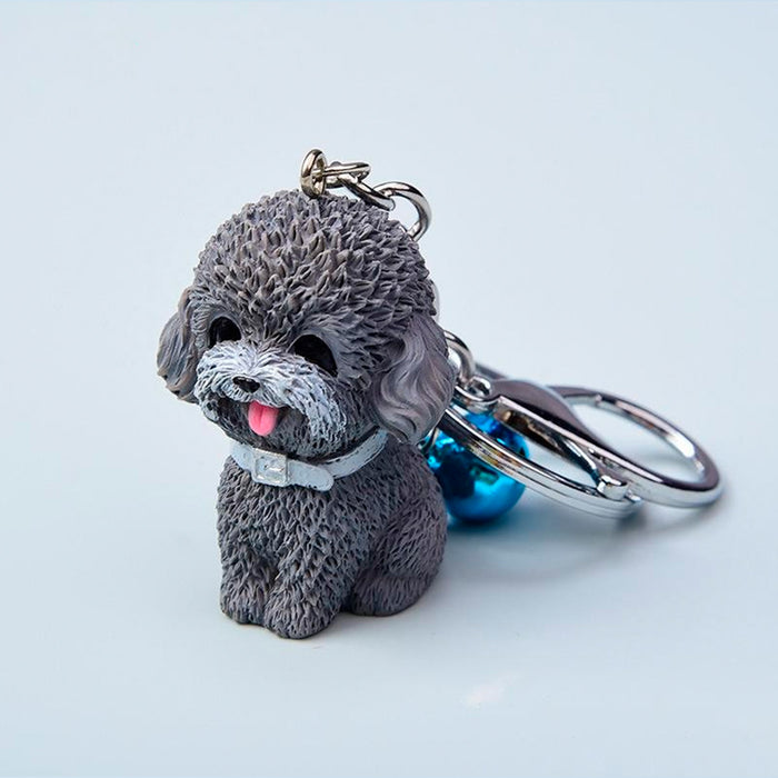 llavero perro cascabel poodle gris 3948-5