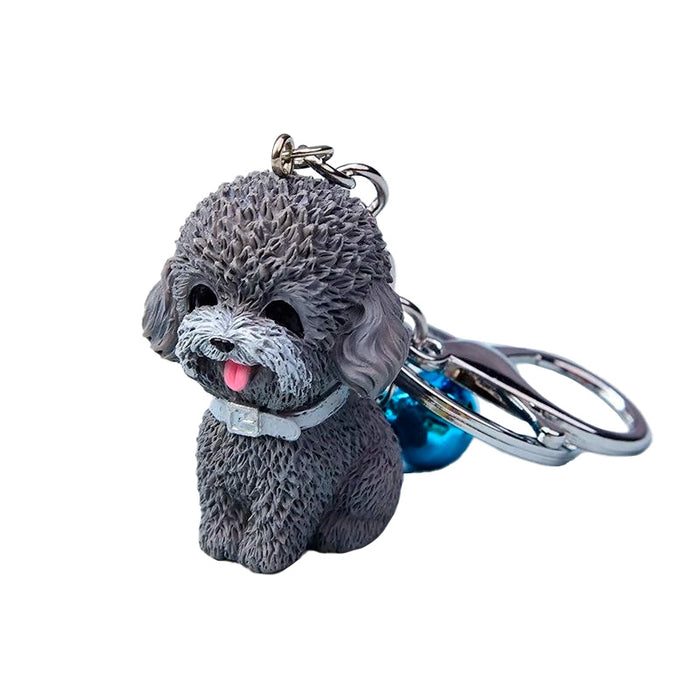 llavero perro cascabel poodle gris 3948-5