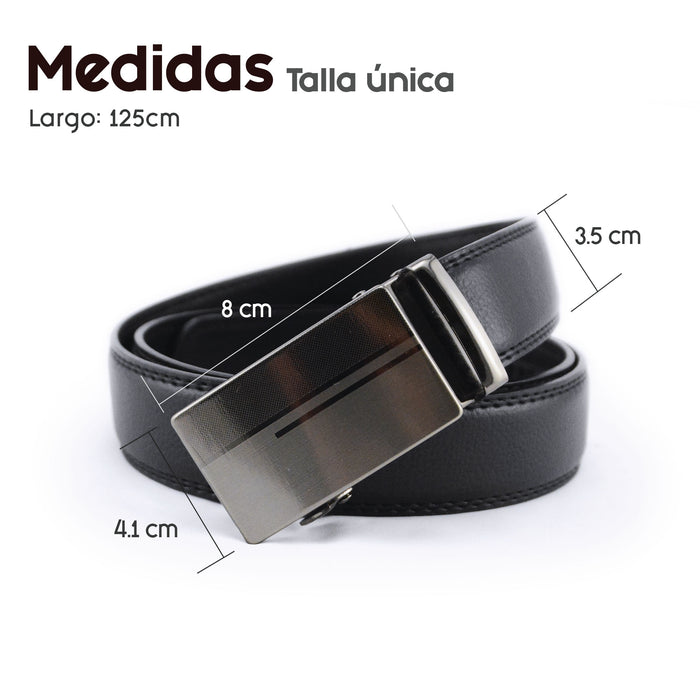 medidas cinturon automatico liso hombre sintetico negro