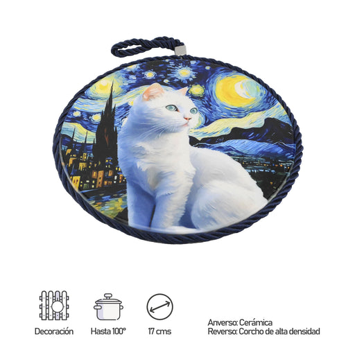 medidas posaolla gato blanco noche luna van gogh pintura arte ciudad 