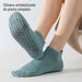 Calcetin algodon hombre yoga corto antideslizante verde 4090-3