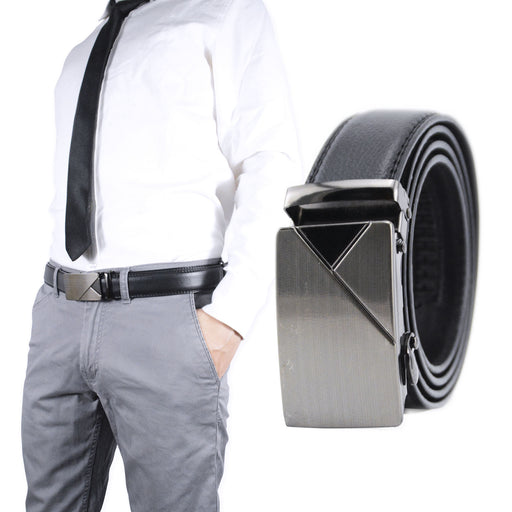modelo cinturon hombre automatico negro sintetico liso
