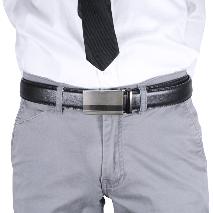 modelo cinturon hombre automatico negro sintetico liso 