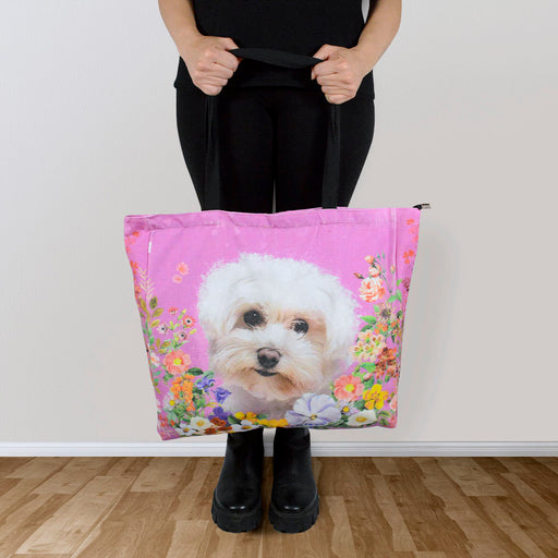 modelo perro poodle rosado floral floreado 3606_3