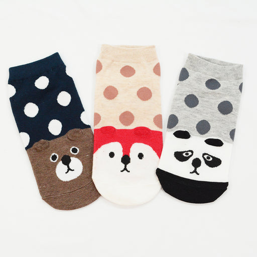 pack 3 calcetines cortos animales oso panda rojo 1882