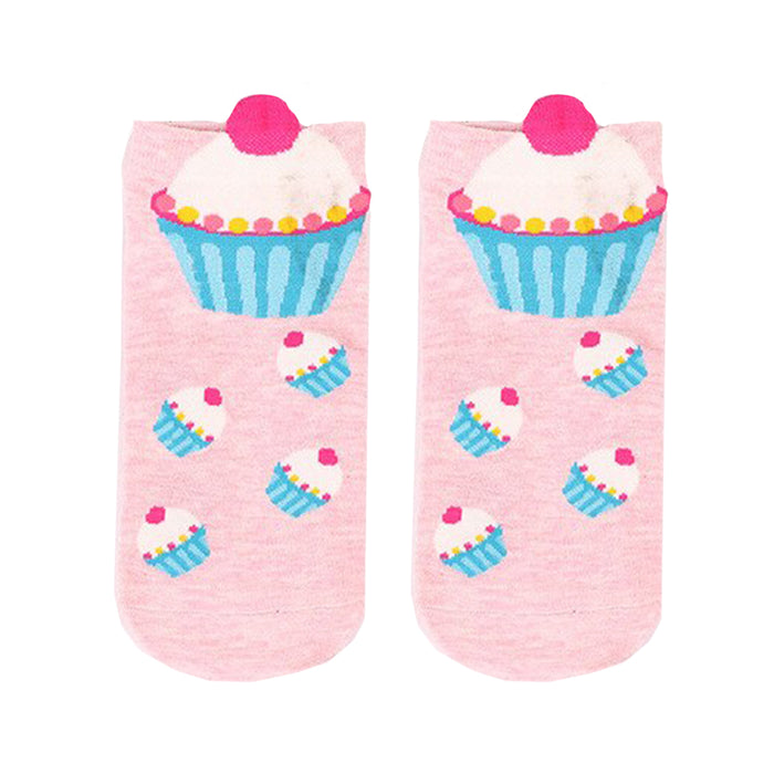 pack 3 calcetines cortos cupcakes dulces rosado 1894