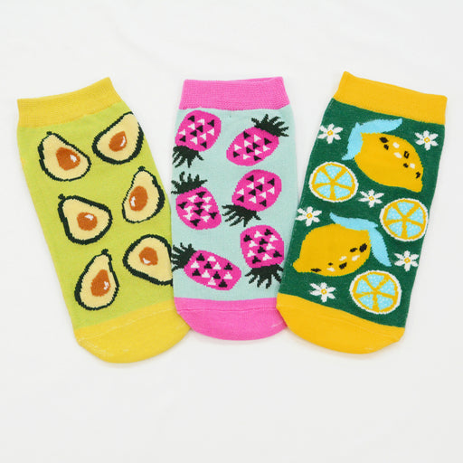 pack 3 calcetines cortos frutas palta aguacate pina limon 1883