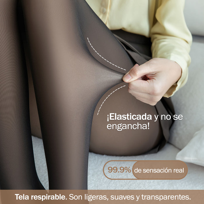 panty efecto piel chiporro terciopelo original elasticidad mujer invierno negro 3206