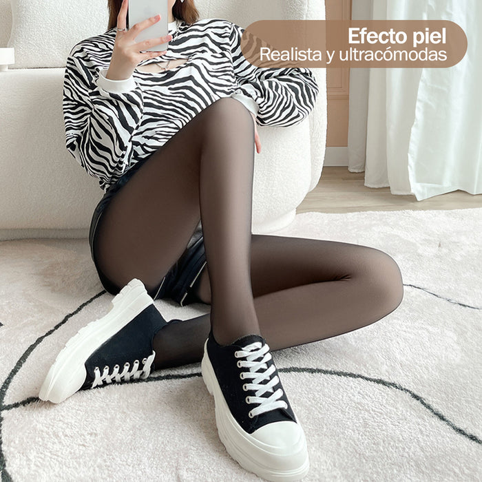 panty efecto piel chiporro terciopelo original mujer invierno negro 3206