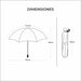 paraguas sombrilla detalle automatico dimensiones
