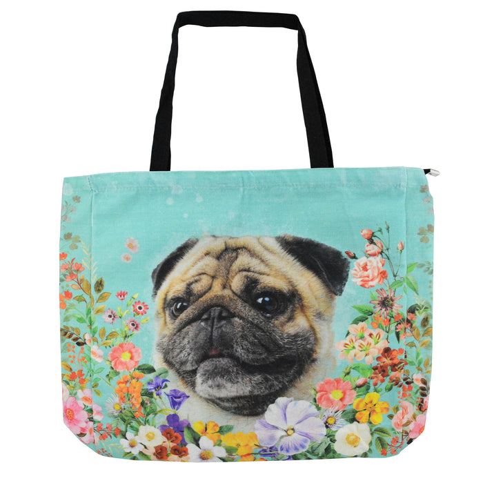 perro pug floral floreado 3608_1