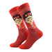 calcetin algodon largo estampado rojo frida khalo 278