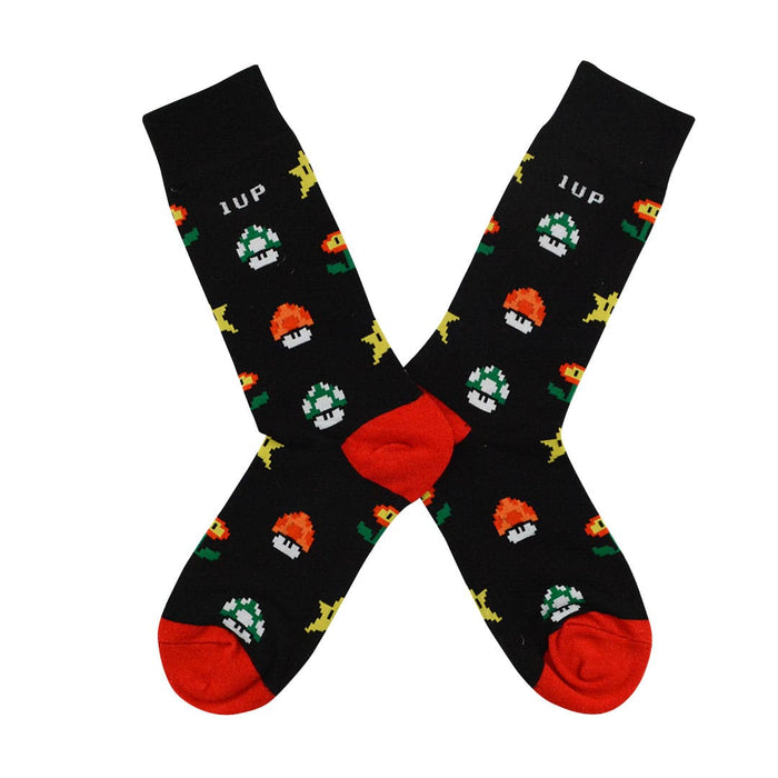 calcetines algodon largo mario bross estrellas hongos callampas 35-40