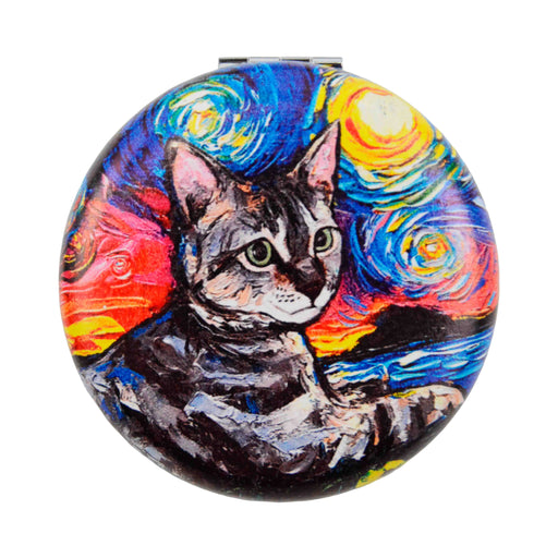 portada espejo doble cara macarron gato metal vidrio gris acostado van gogh pintura arte