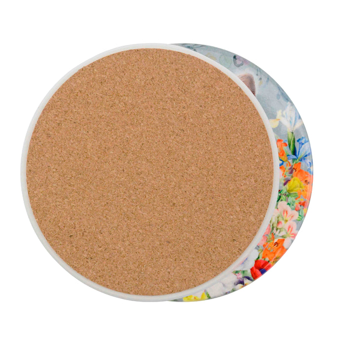 posavaso ceramica gato floral corcho 3784