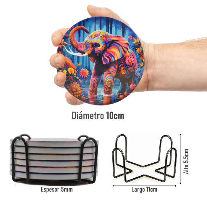 posavasos ceramica corcho elefante 3992