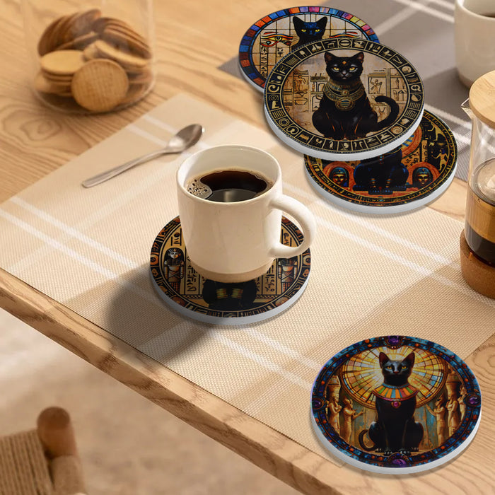 posavasos ceramica corchos gato egipcio 3991