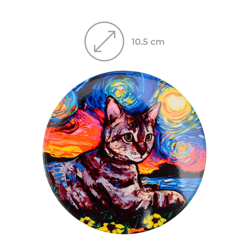 posavasos gato van gogh arte pintura set ceramica medidas